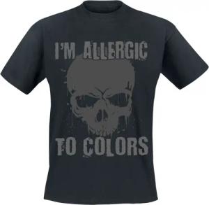 Sprüche T-Shirt - I'm Allergic To Colors - L bis 3XL - für Männer - Größe L - schwarz