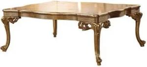 JVmoebel Couchtisch Goldener Barock Rokoko Holz Tisch Wohnzimmer Tische Gold Gold, Made in Europa
