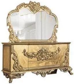 JVmoebel Kommode Set Spiegel Garnitur Kommoden Holz Gruppe Sideboard Möbel Barock Gold, Made in Europa
