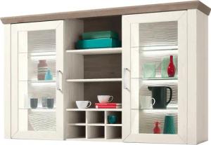 set one by Musterring Aufsatzschrank "York", Typ 24, Glastüren und Flaschenregal, Beleuchtung optional, B 184 cm