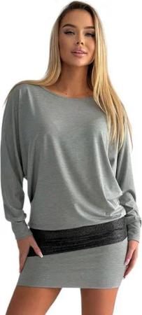 Mississhop Partykleid Damen Minikleid festlich Glitzer Kleid Pulli Tunika S M L XL XXL 9531