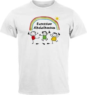 MoonWorks Print-Shirt Herren T-Shirt Exzessiver Alkoholkonsum Fun-Shirt Spruch lustig mit Print