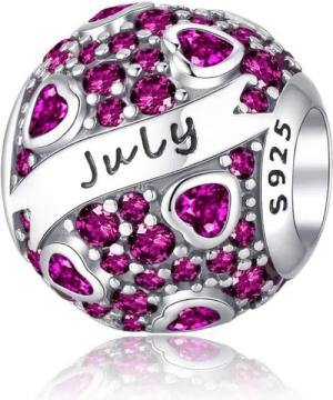 LuxusKollektion Kette und Anhänger Set Damen Geburtsstein Charms Anhänger 925 Sterling Silber Birthstone Bead