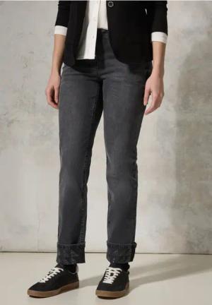 Cecil Damen Jeans mit Turn-Up in Schwarz, Gr: 30