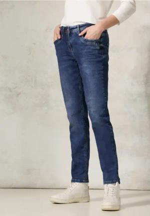 Cecil Damen Jeans mit Glitzer-Details in Blau, Gr: 28