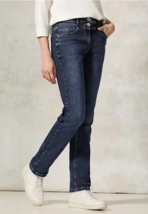 Cecil Damen Straight Leg Jeans in Blau, Gr: 25