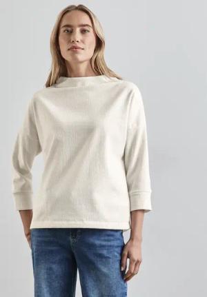 Street One Frauen Strukturshirt in Weiß, Gr: 44