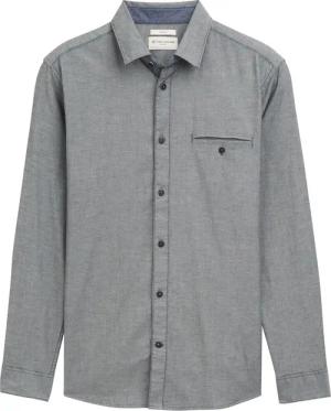 TOM TAILOR Herren Stretch Hemd mit Struktur, blau, Uni, Gr. M