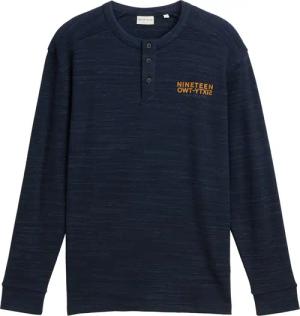 TOM TAILOR Herren Henley-Shirt mit Waffelstruktur, braun, Meliert, Gr. XXXL