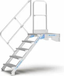 ZARGES LM-Treppe mit Plattform 60° 9 Stufen, 800 mm breit, Höhe 2.25 m