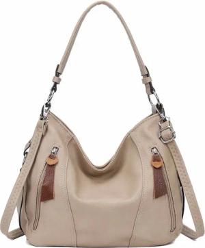 ITALYSHOP24 Schultertasche Damen Tasche Shopper Hobo-Bag Crossbody CrossOver, als Handtasche, Umhängetasche, Shopper tragbar