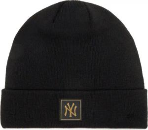 New Era Mütze New York Yankees Metallic Badge Black Cuff Knit Beanie 60424815 Schwarz