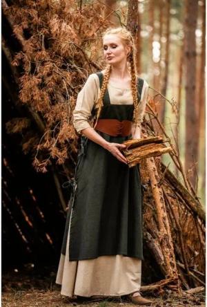 Leonardo Carbone Ritter-Kostüm Überkleid Grün "Hildegard" S/M