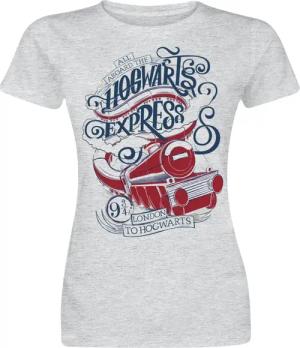 Harry Potter T-Shirt - All Aboard The Hogwarts Express - S bis XXL - für Damen - Größe XL - heather grey - Lizenzierter Fanartikel