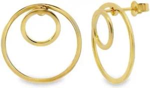 ECLANTA Paar Ohrhänger Kreisform 585 Gold / Gelbgold, minimalistisches & modern, gratis Etui