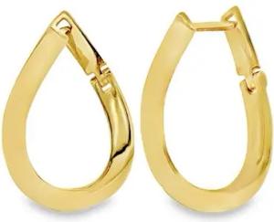 ECLANTA Paar Ohrhänger Ovalform 585 Gold / Gelbgold, elegant & modern, gratis Etui
