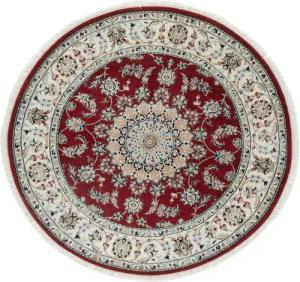 Nain Trading Orientteppich Indo Nain 157x157 Handgeknüpfter Orientteppich Rund, rund, Höhe: 12 mm