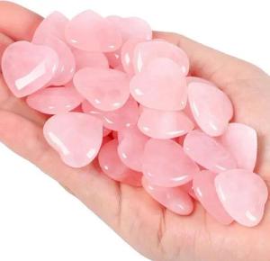 LuxusKollektion Edelstein 20er Rosenquarz Herz Steine Set Natürliche Edelsteine Chakra