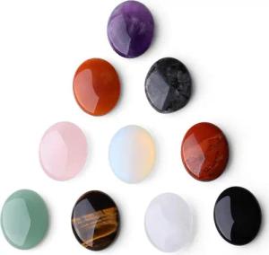 LuxusKollektion Edelstein 10PCS Kristalle Heilstein Set Oval Pocket Edelsteine Amethyst