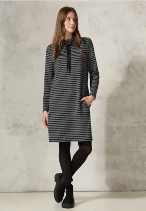 Cecil Damen Kleid mit Streifenstruktur in Grau, Gr: XL