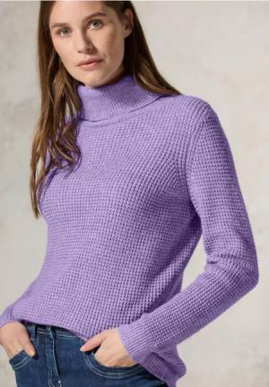 Cecil Damen Softer Rollkragenpullover in Lila, Gr: M