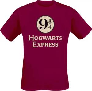 Harry Potter T-Shirt - Hogwarts Express Platform 9-3/4 - S bis XXL - für Männer - Größe XL - rot - Lizenzierter Fanartikel
