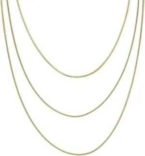 Dreireihige Damenkette aus Edelstahl, IP Gold