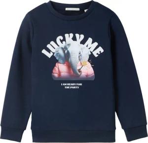 TOM TAILOR Mädchen Sweatshirt mit Motivprint, blau, Uni, Gr. 116/122