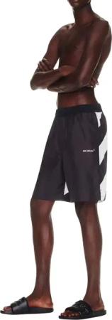 Off-White - Diagonal Logo Surfer Swim Shorts - Größe S - schwarz
