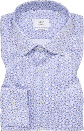 MODERN FIT Hemd in hellblau bedruckt