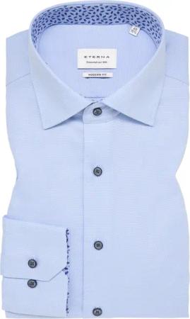 MODERN FIT Hemd in hellblau strukturiert
