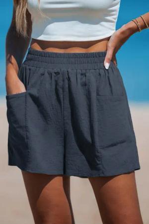 Reine Baumwolle Navy Shorts mit elastischer Taille