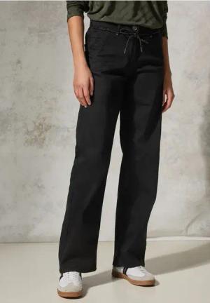 Cecil Damen Wide Leg Jeans in Schwarz, Gr: 34