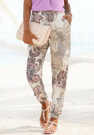 LASCANA Jerseyhose, mit Paisleydruck, Jerseyhose, Gummibund, bequeme Stoffhose