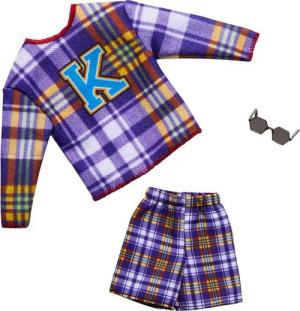 Mattel® Anziehpuppe Mattel HRH35 - Barbie Ken Modeset - Lila Outfit mit "K"-Emblem