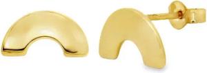 ECLANTA Paar Ohrstecker Halbkreis Form 585 Gold / Gelbgold, modern & elegant, gratis Etui