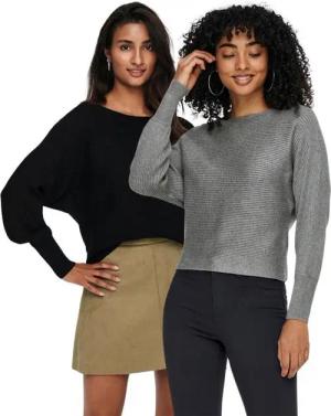 ONLY Langarmshirt Pullover mit Fledermausärmel im Doppelpack