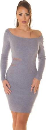 Koucla Strickkleid langarm, Feinstrick-Kleid unifarben Abendkleid