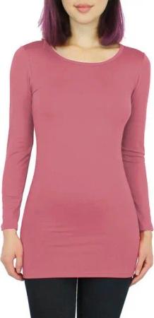 dy_mode Longshirt Thermo Langarmshirt Damen Thermoshirt Longshirt mit Innenfutter Angeraute Innenseite