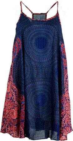 Guru-Shop Midikleid Boho Mandala Minikleid, Trägerkleid,.. alternative Bekleidung