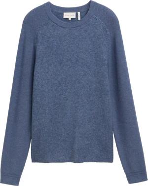 TOM TAILOR Herren Strickpullover im Material-Mix, blau, Meliert, Gr. XL