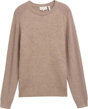TOM TAILOR Herren Strickpullover im Material-Mix, braun, Meliert, Gr. XXXL