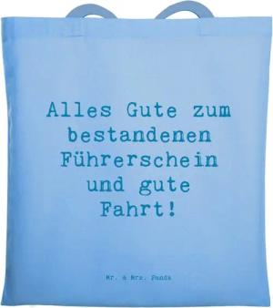 Mr. & Mrs. Panda Tragetasche Spruch Erste Erfahrungen im Straßenverkehr - Sky Blue - Geschenk, erm (1-tlg)