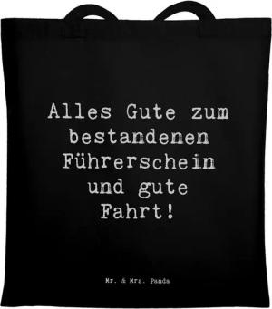 Mr. & Mrs. Panda Tragetasche Spruch Erste Erfahrungen im Straßenverkehr - Schwarz - Geschenk, best (1-tlg)