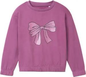 TOM TAILOR Sweatshirt Cropped Sweatshirt mit Print mit Glitzer Details