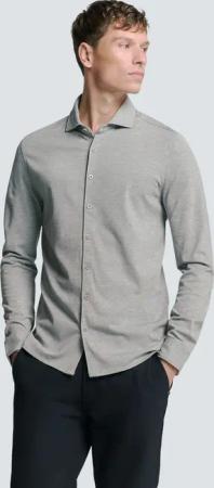 NO EXCESS Langarmhemd "No Excess Jersey Stretch Mélange Hemd"