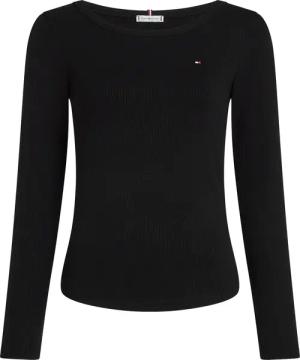 Tommy Hilfiger Curve Langarmshirt "Shirt CRV SLIM 5X2 RIB O", in Großen Größen, mit Logostickerei