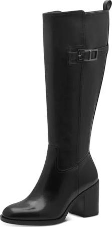 Tamaris Stiefel, Blockabsatz, Langschaftstiefel, Businessstiefel mit Zierschnalle