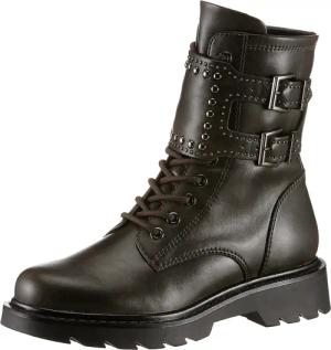 Tamaris Bikerboots, Blockabsatz, Schnürboots, Schnürstiefelette mit Innenreißverschluss