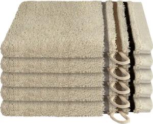 Schiesser Waschhandschuh "Skyline Color aus 100 % Baumwolle mit eleganter Streifenbordüre", (5 St., 5 Waschhandschuhe (16x22 cm), MADE IN GREEN by OEKO-TEX